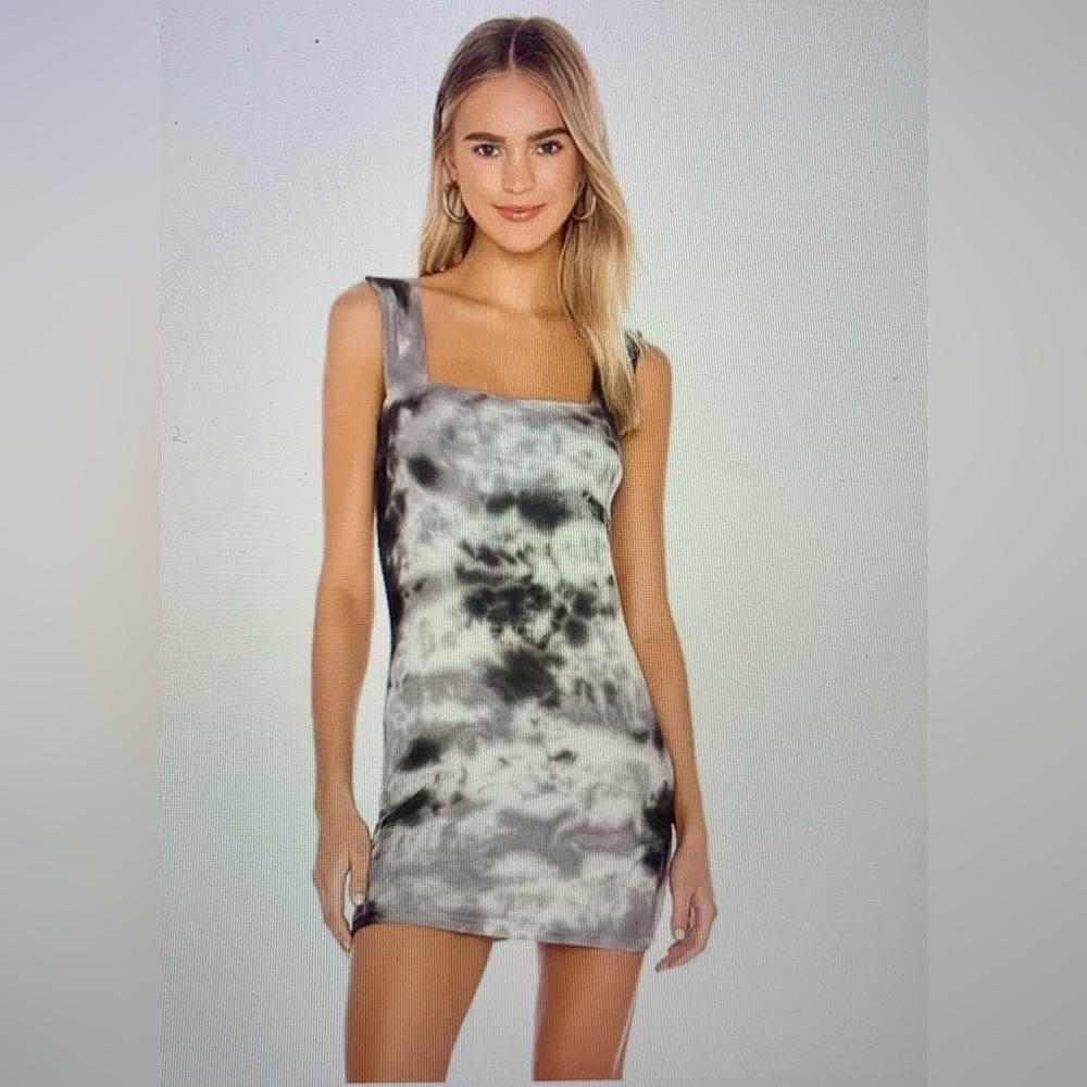 NWTs- Michael Lauren Mumford Ribbed tank Mini Dress Tie Dye - Size Medium